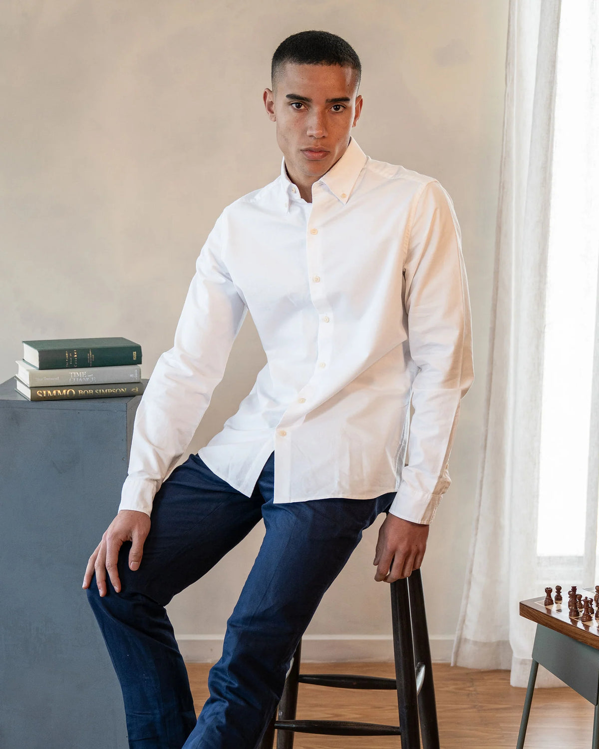 BFS800 OXFORD BUTTON DOWN SHIRT WHITE