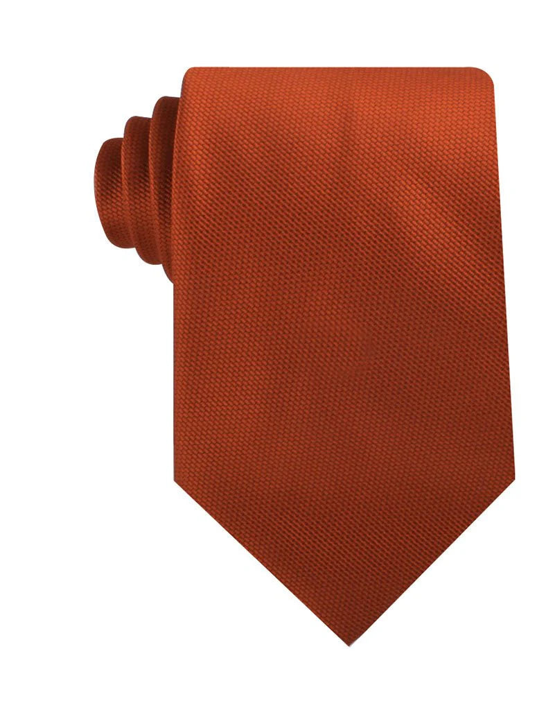 BURNT ORANGE RUST WEAVE NECKTIE Y154