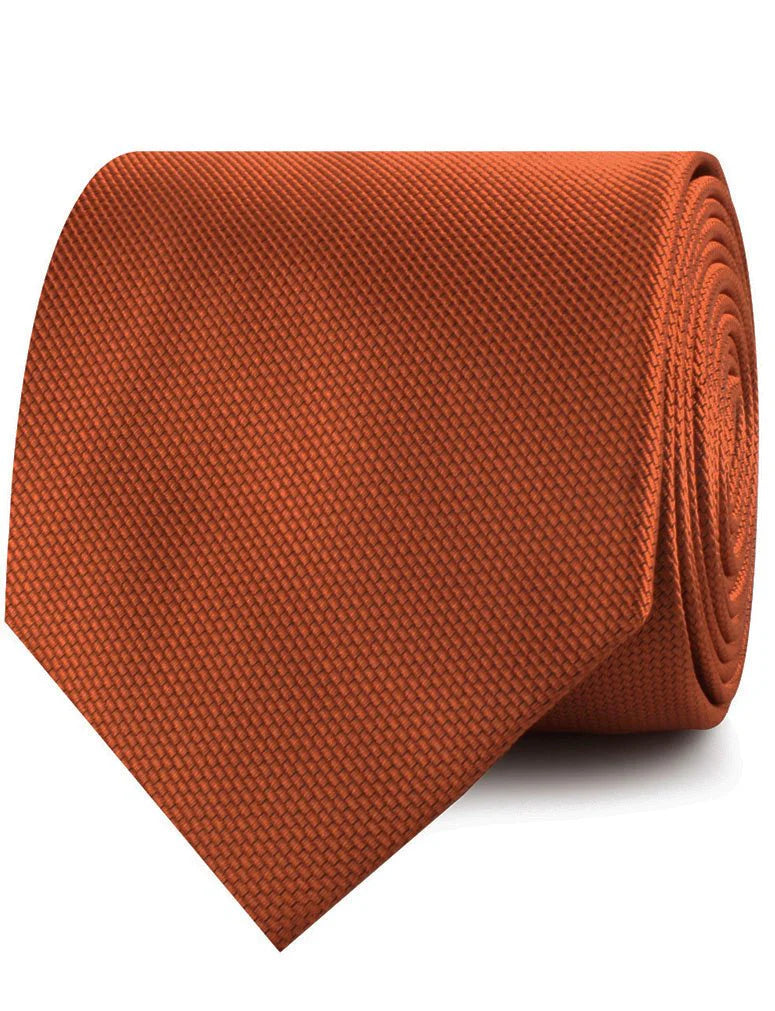 BURNT ORANGE RUST WEAVE NECKTIE Y154
