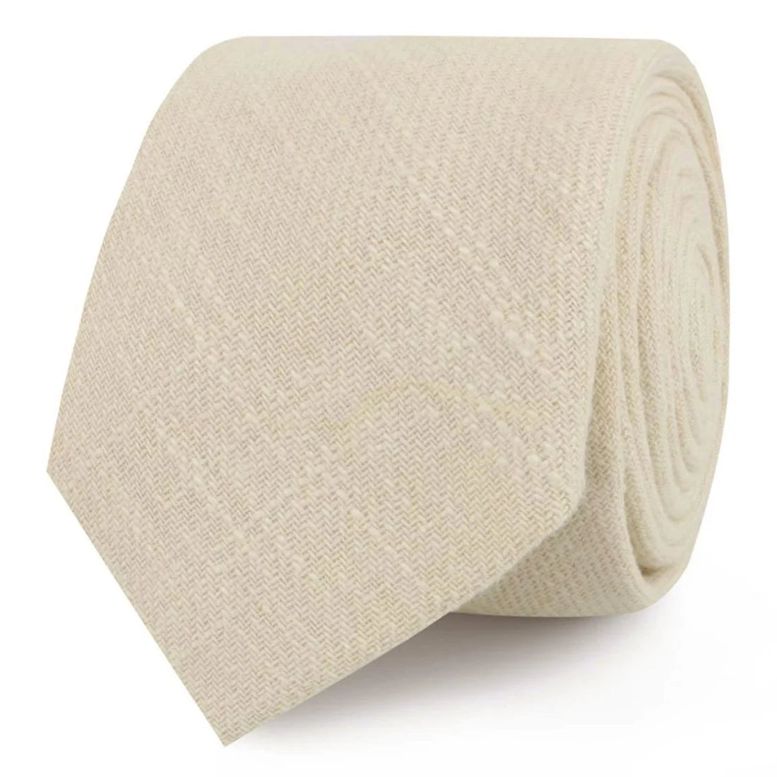 CHAMPAGNE IVORY LINEN SKINNY TIE