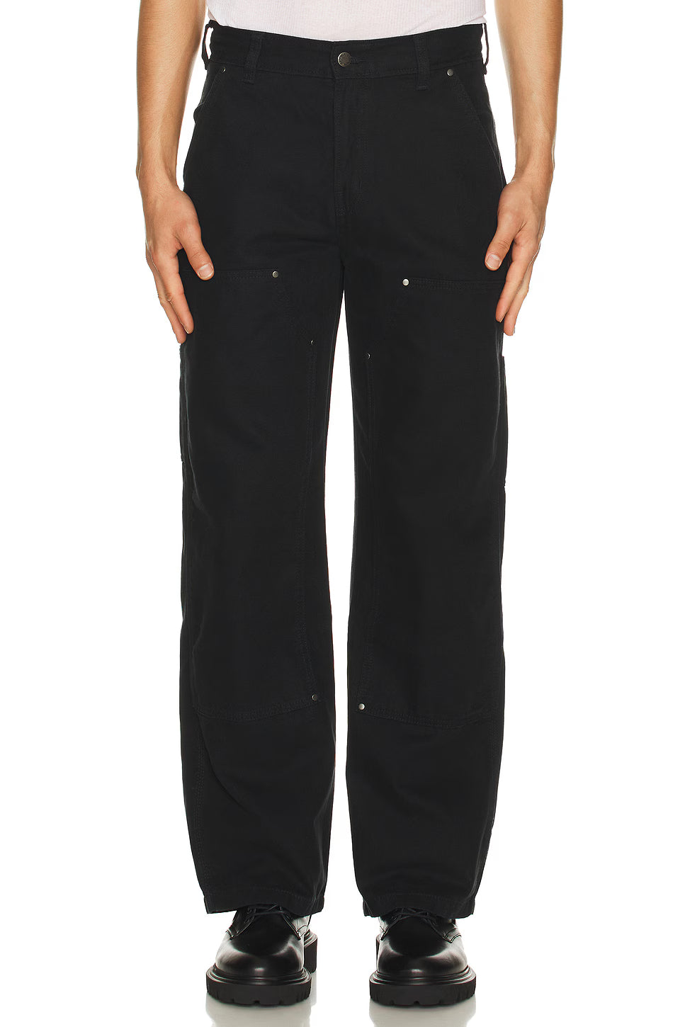 CANVAS UTILITY CARPENTER PANTS BLACK