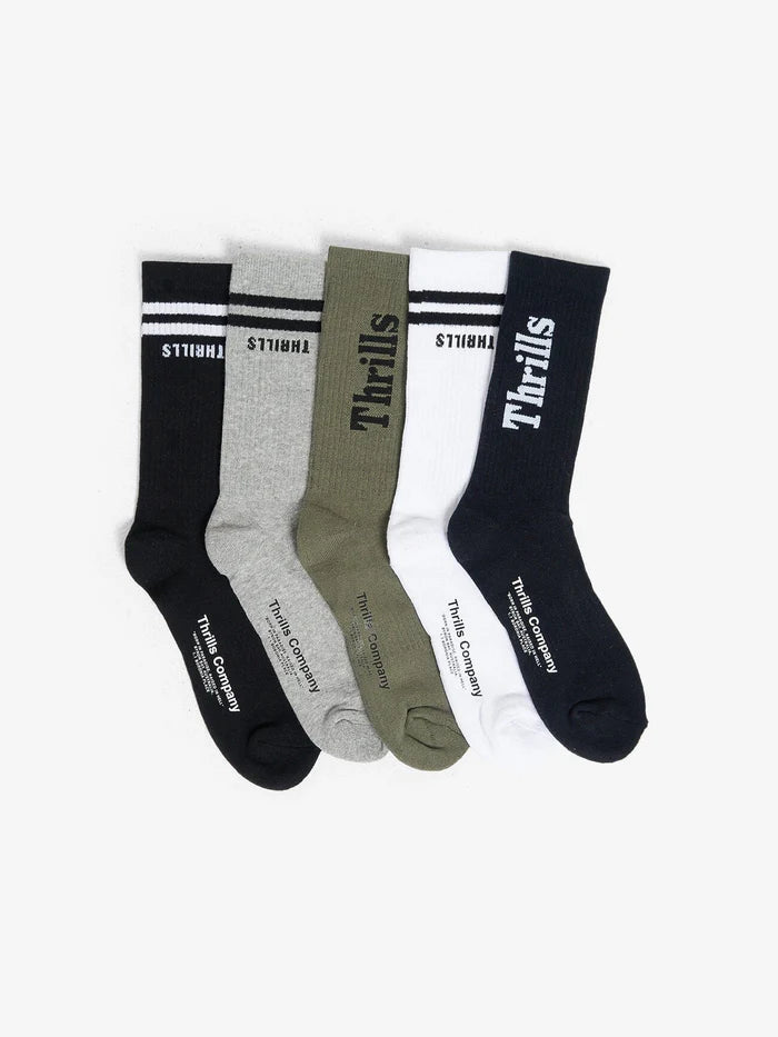 MINIMAL THRILLS 5 PK SOCK MULTI