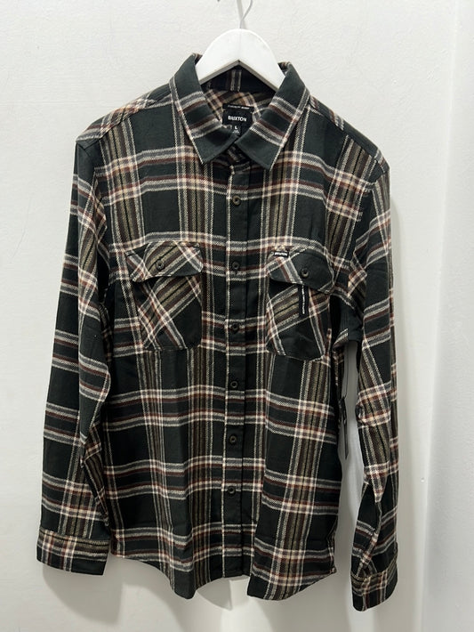 BOWERY LS FLANNEL - BLK/CHAR/OFWH