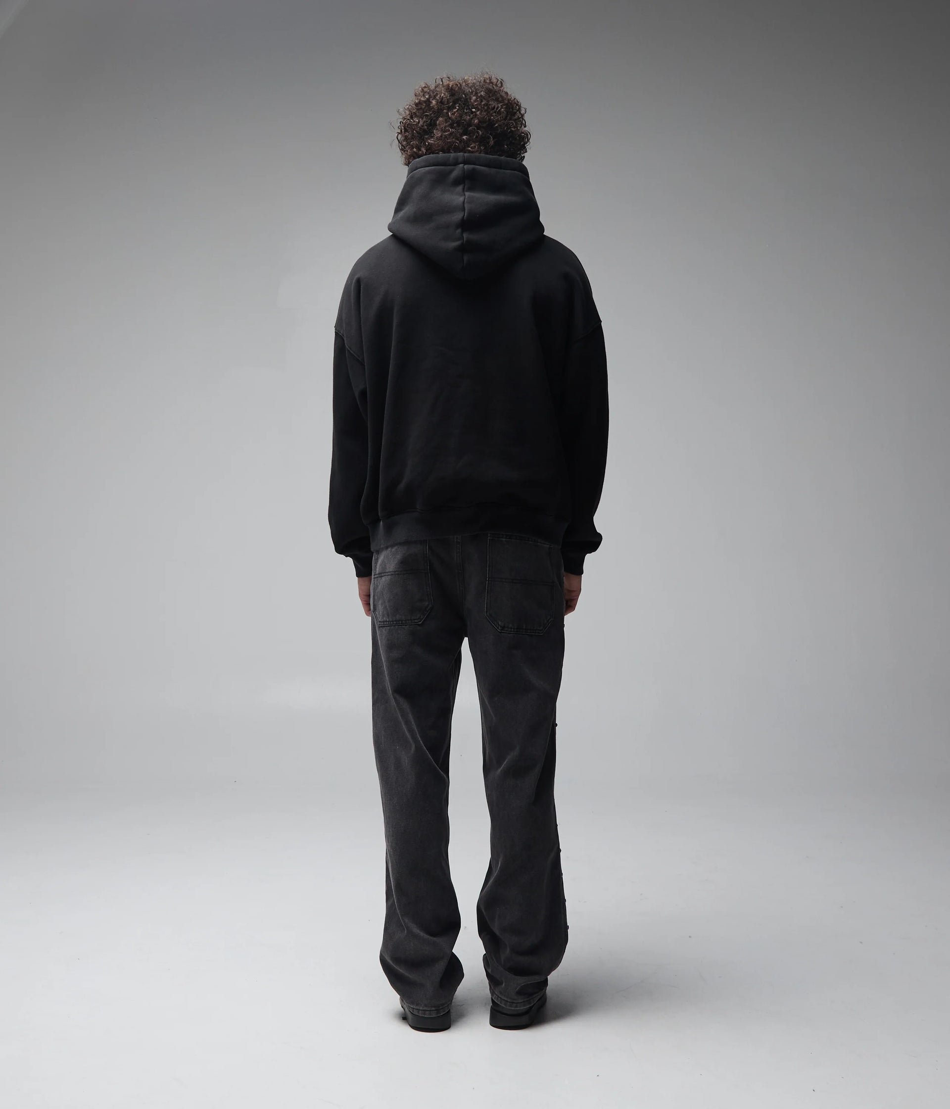 SKULLZ BOXY HEAVY HOOD MERCH BLACK