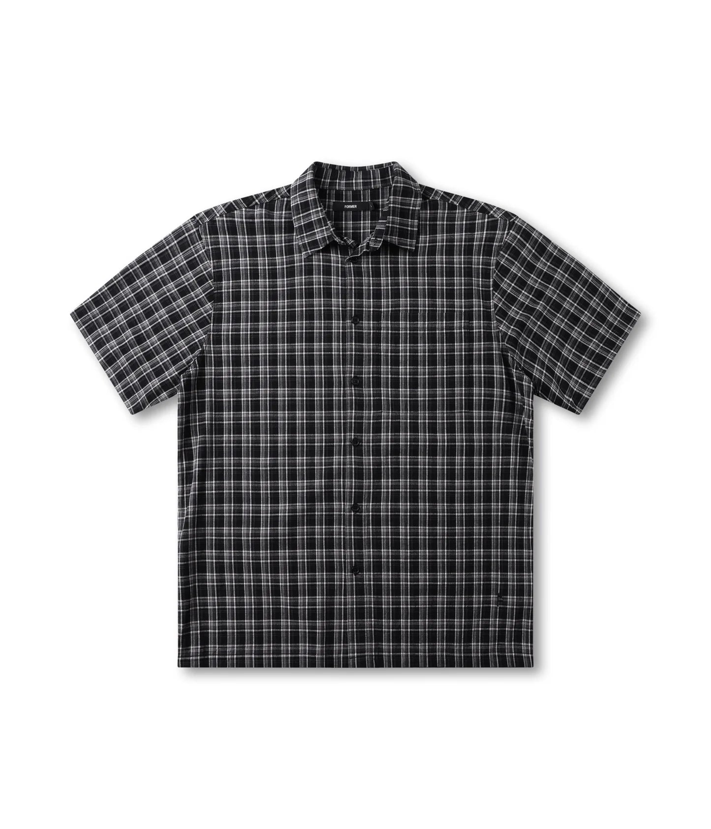 VIVIAN CHECK SS SHIRT BLACK