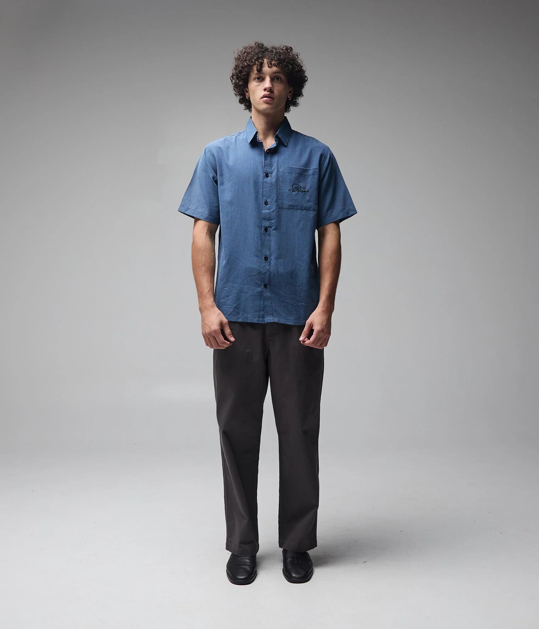 VIVIAN CHECK SS SHIRT BLUE