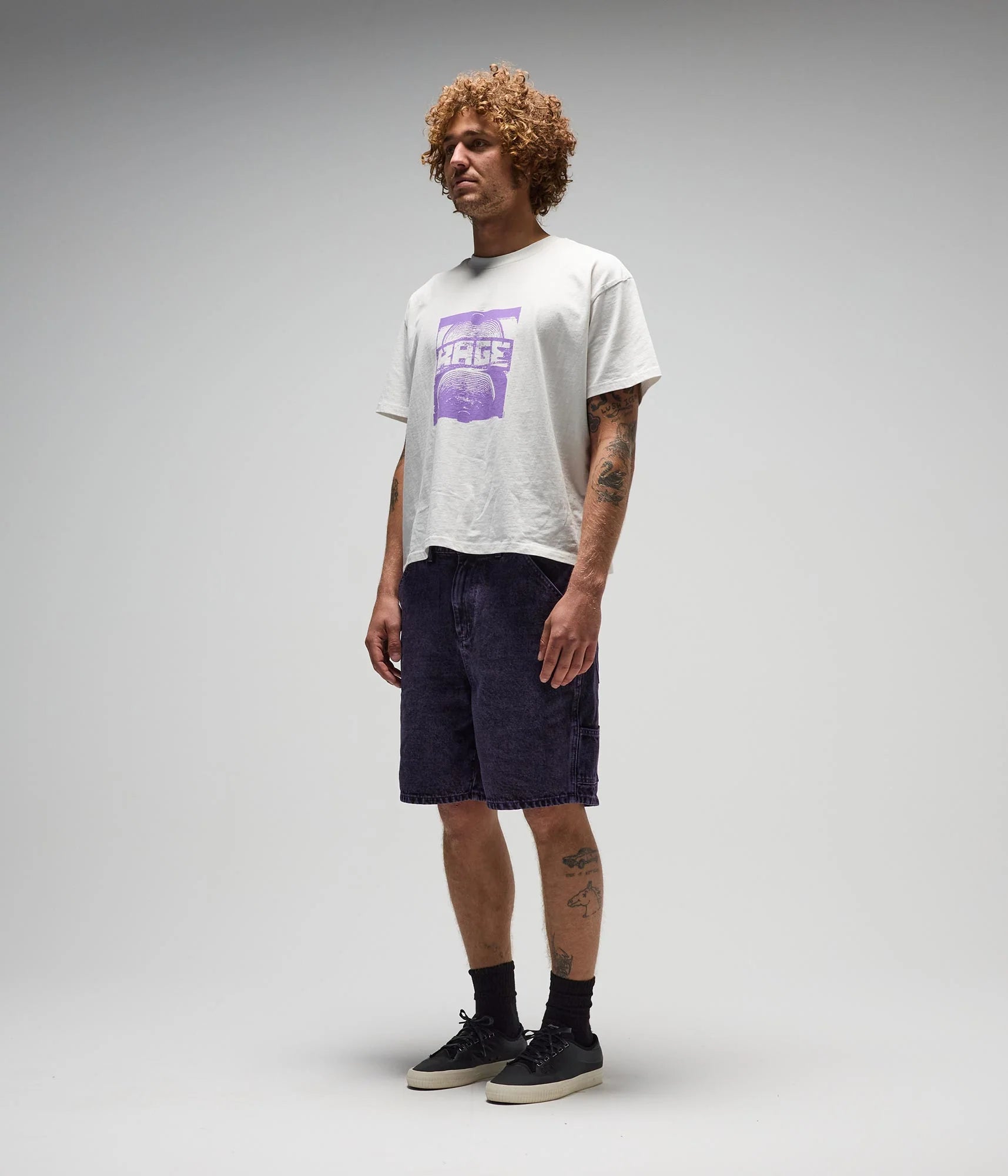 DISTEND DENIM WALKSHORT WASHED PURPLE