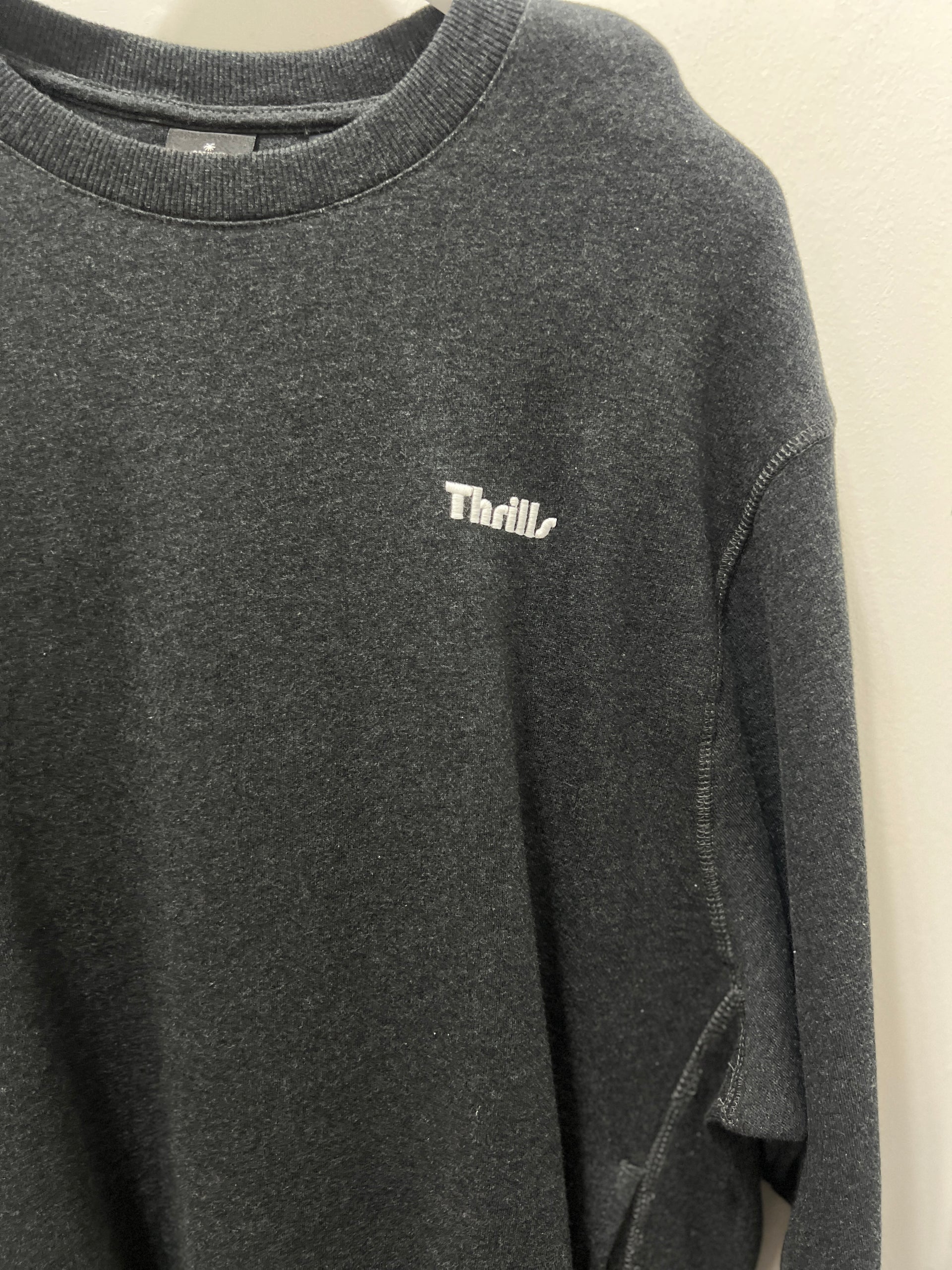 THRILLS LIMITLESS OVERSIZE CREW - BLACK HEATHER