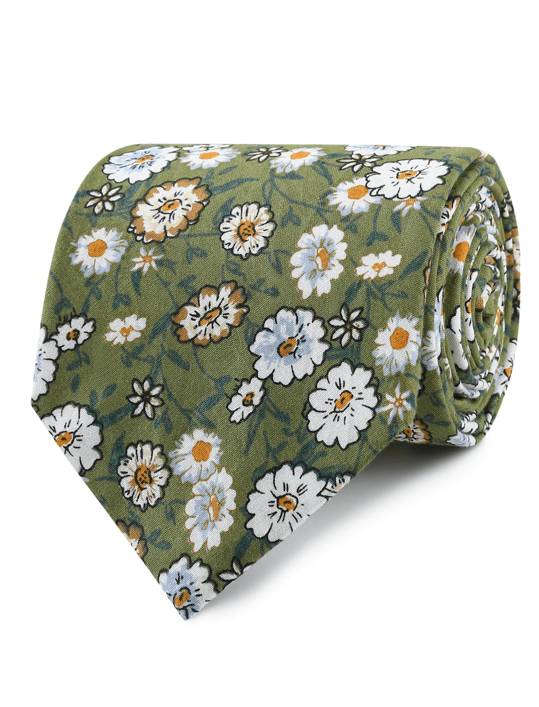 GREENFIELD DAISY FLORAL NECKTIE Y421