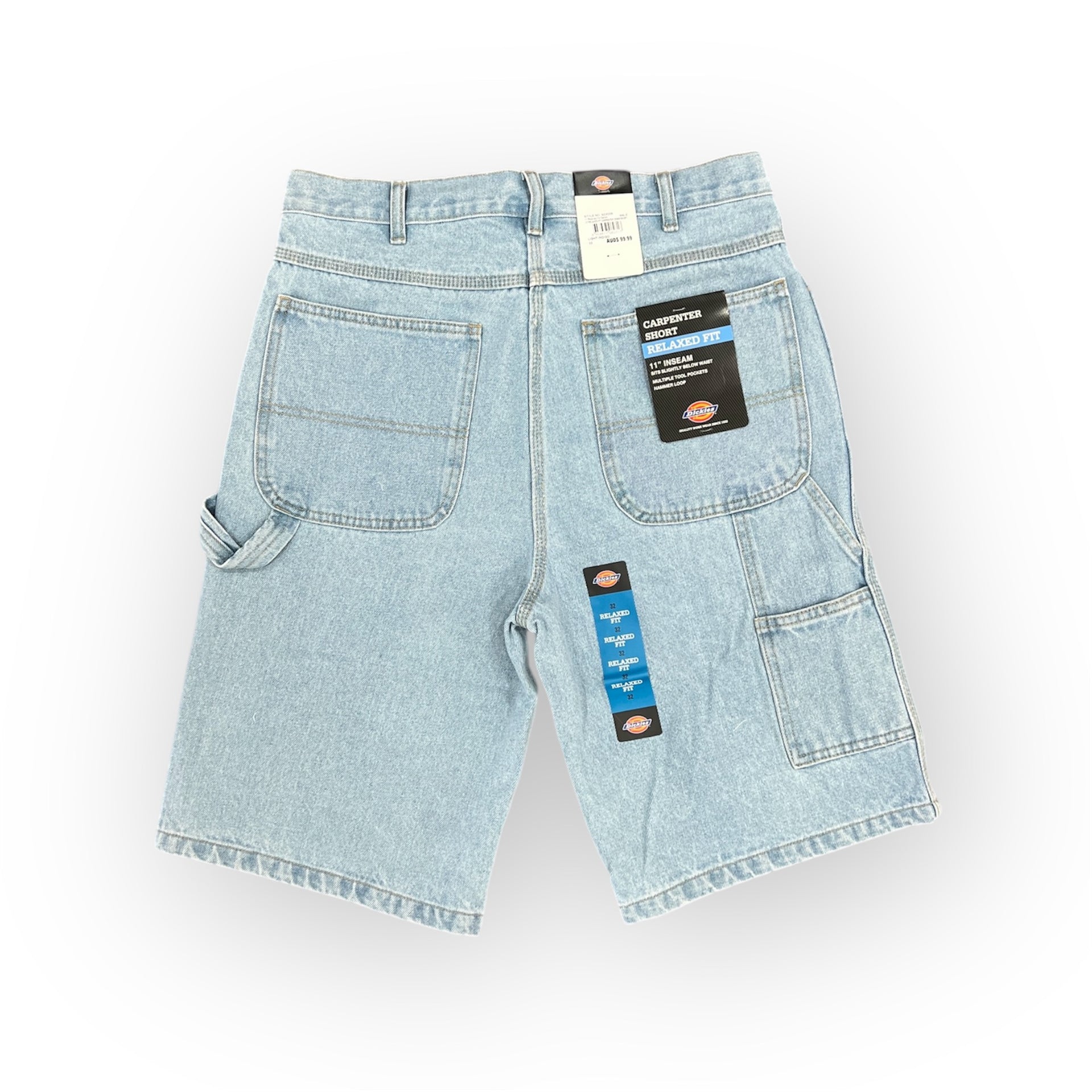 RELAXED FIT CARPENTER DENIM SHORT LIGHT INDIGO