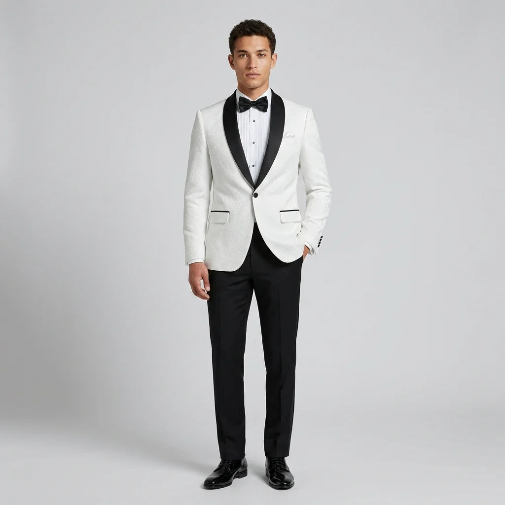 LEONARDO BROCADE DINNER JACKET IVORY