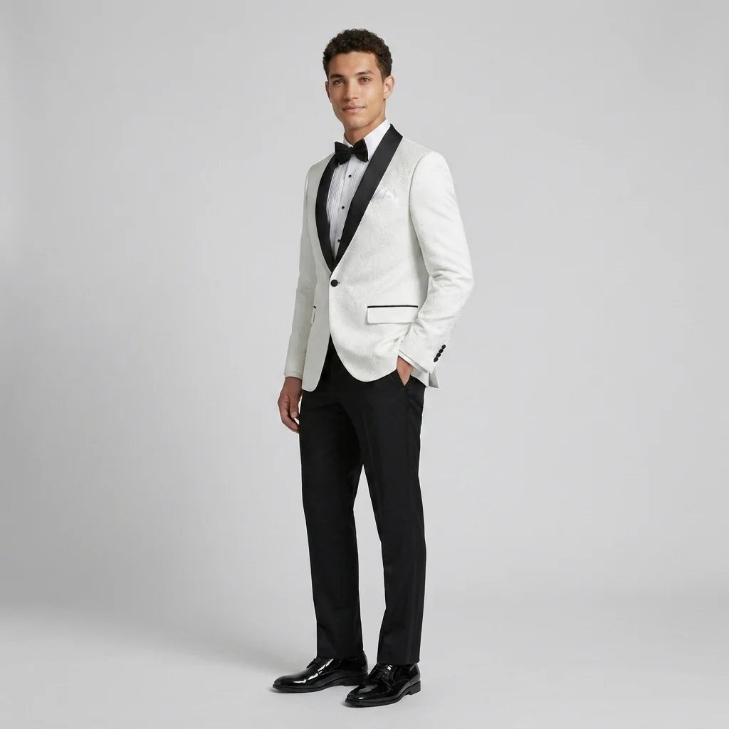 LEONARDO BROCADE DINNER JACKET IVORY