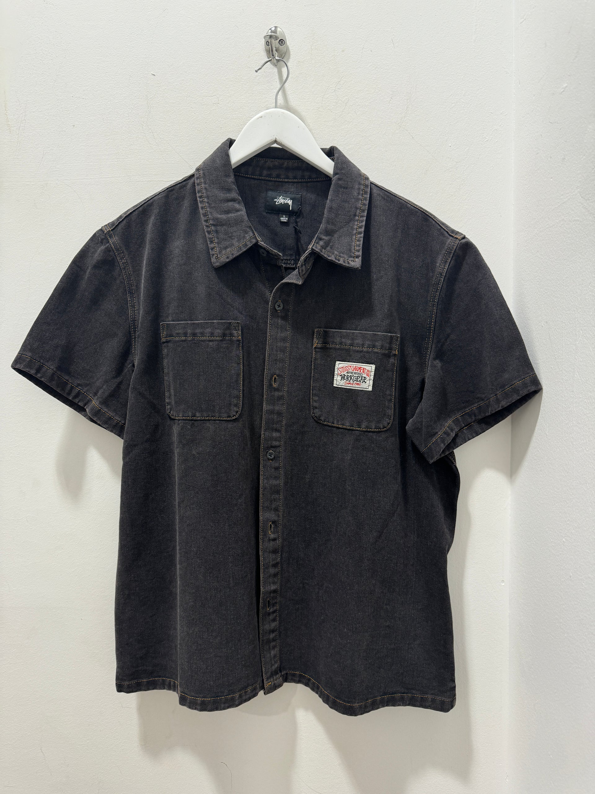 WORKGEAR DENIM SS SHIRT - BLACK DENIM