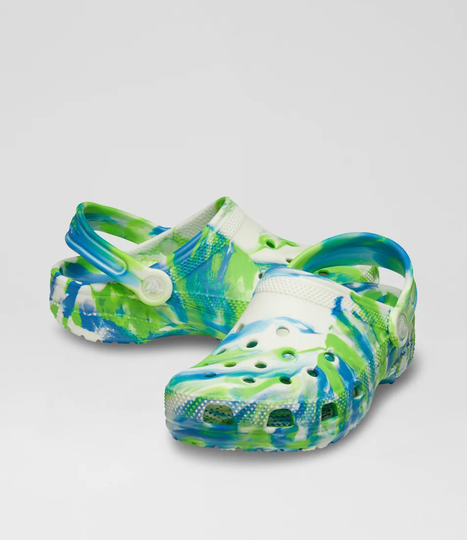 TODDLERS CLASSIC CLOG GLOW IN THE DARK PREP BLUE-MULTI