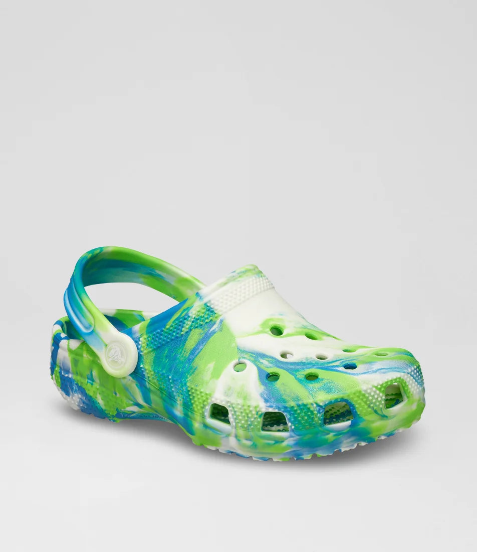 TODDLERS CLASSIC CLOG GLOW IN THE DARK PREP BLUE-MULTI