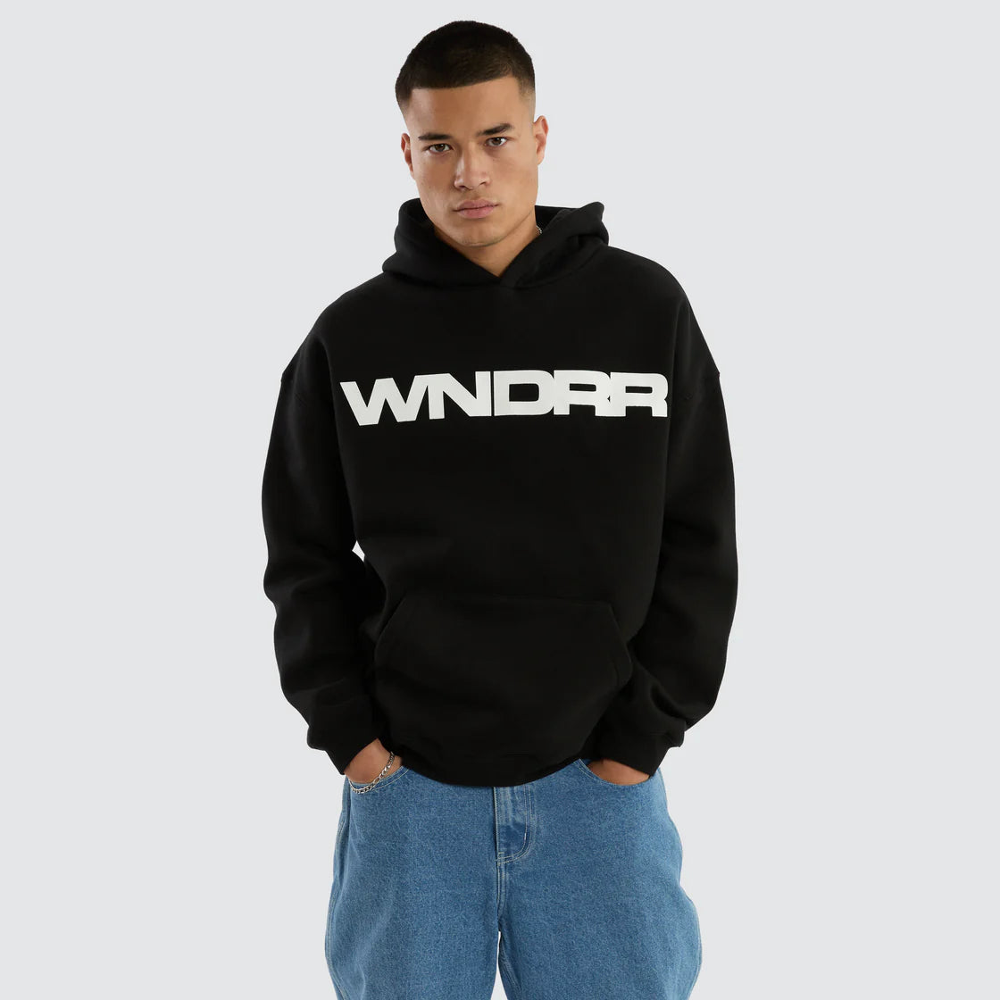 MOTIF HOOD SWEAT BLACK