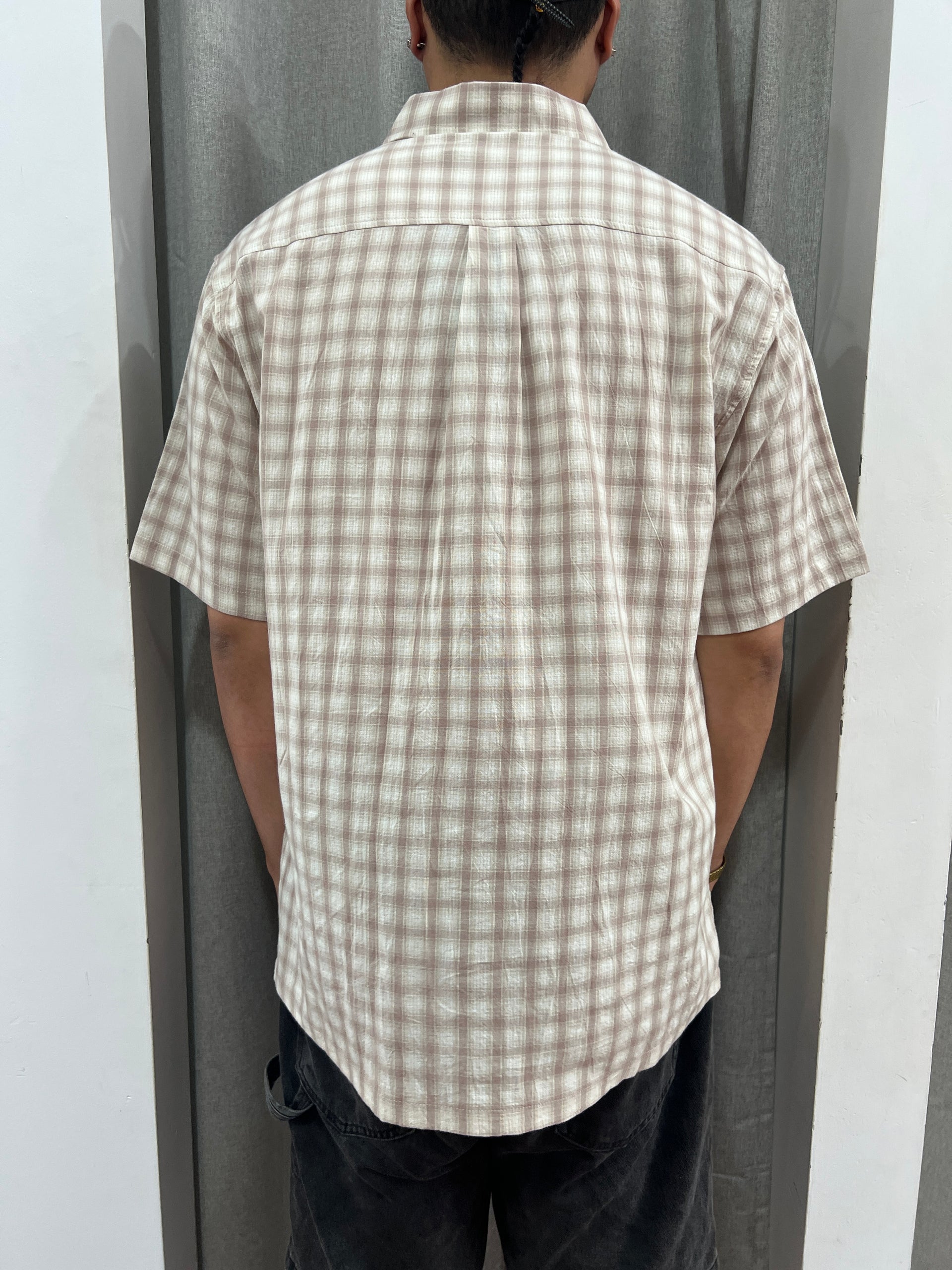 MANNERS CHECK SS SHIRT TAUPE