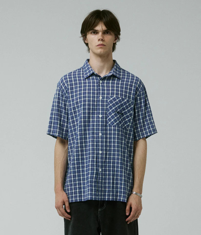 MANNERS CHECK SS SHIRT VINTAGE NAVY