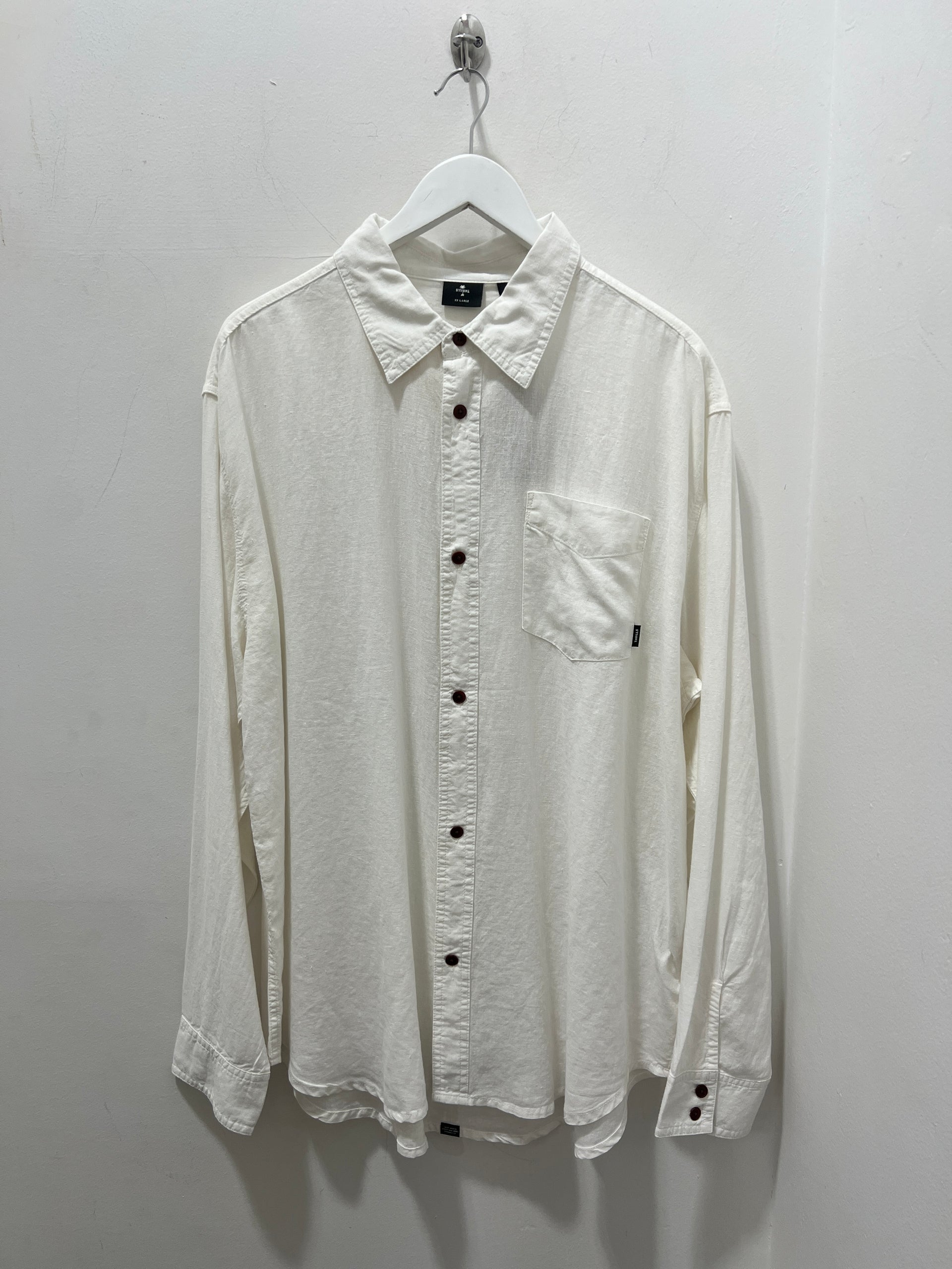 HEMP MINIMAL THRILLS OVERSIZE LS SHIRT - DIRTY WHITE