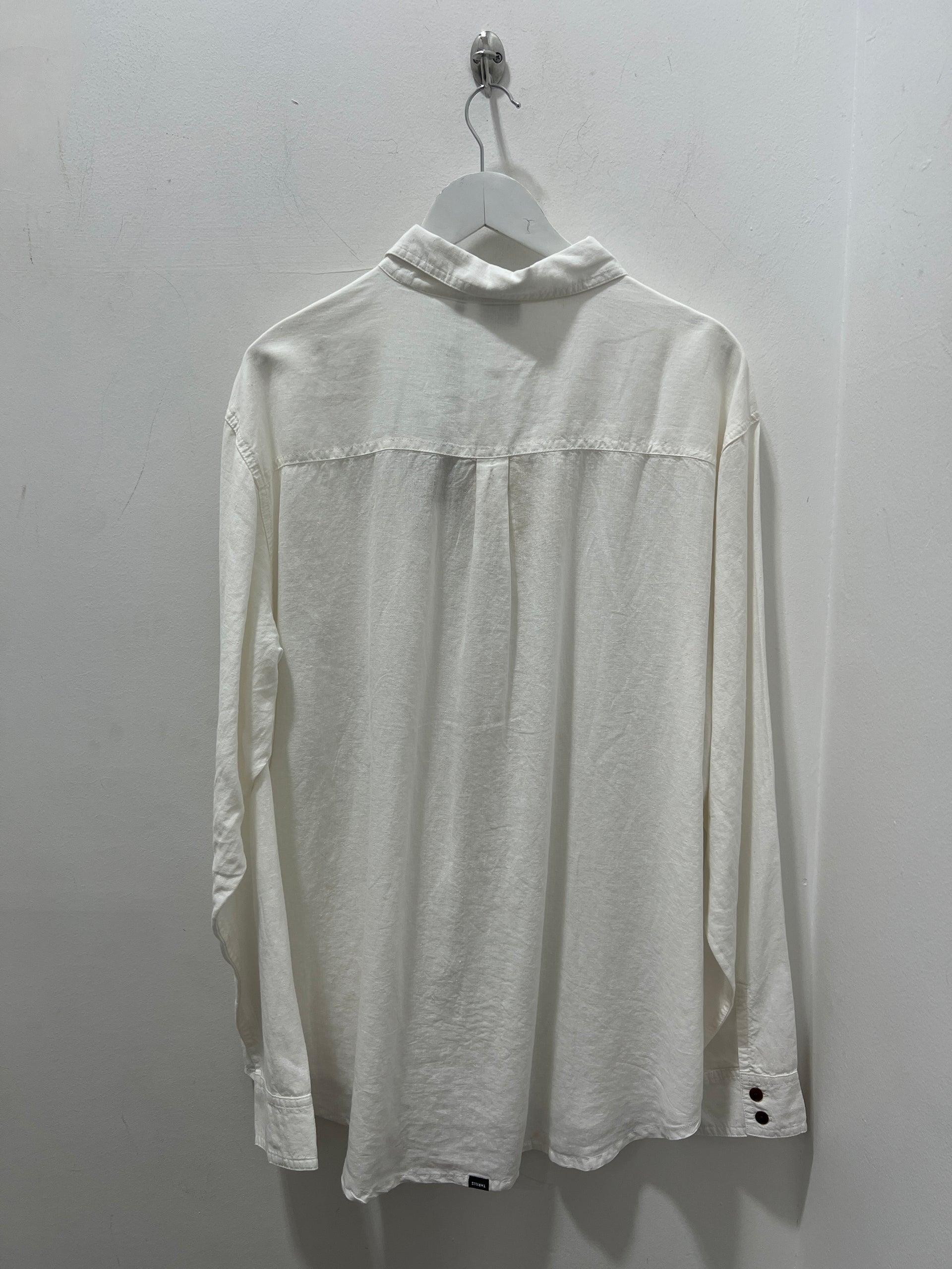 HEMP MINIMAL THRILLS OVERSIZE LS SHIRT - DIRTY WHITE