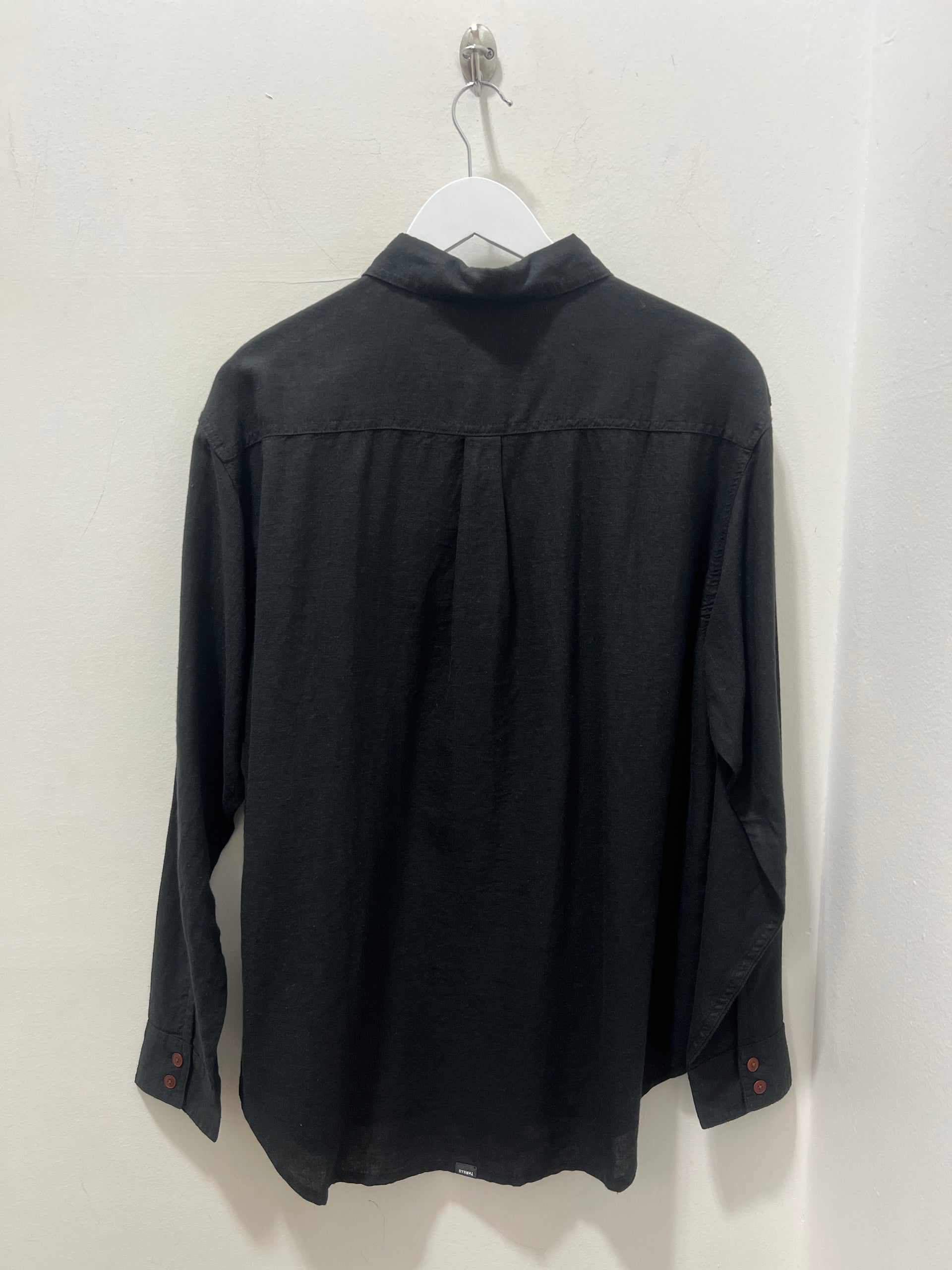 HEMP MINIMAL THRILLS OVERSIZE LS SHIRT - BLACK