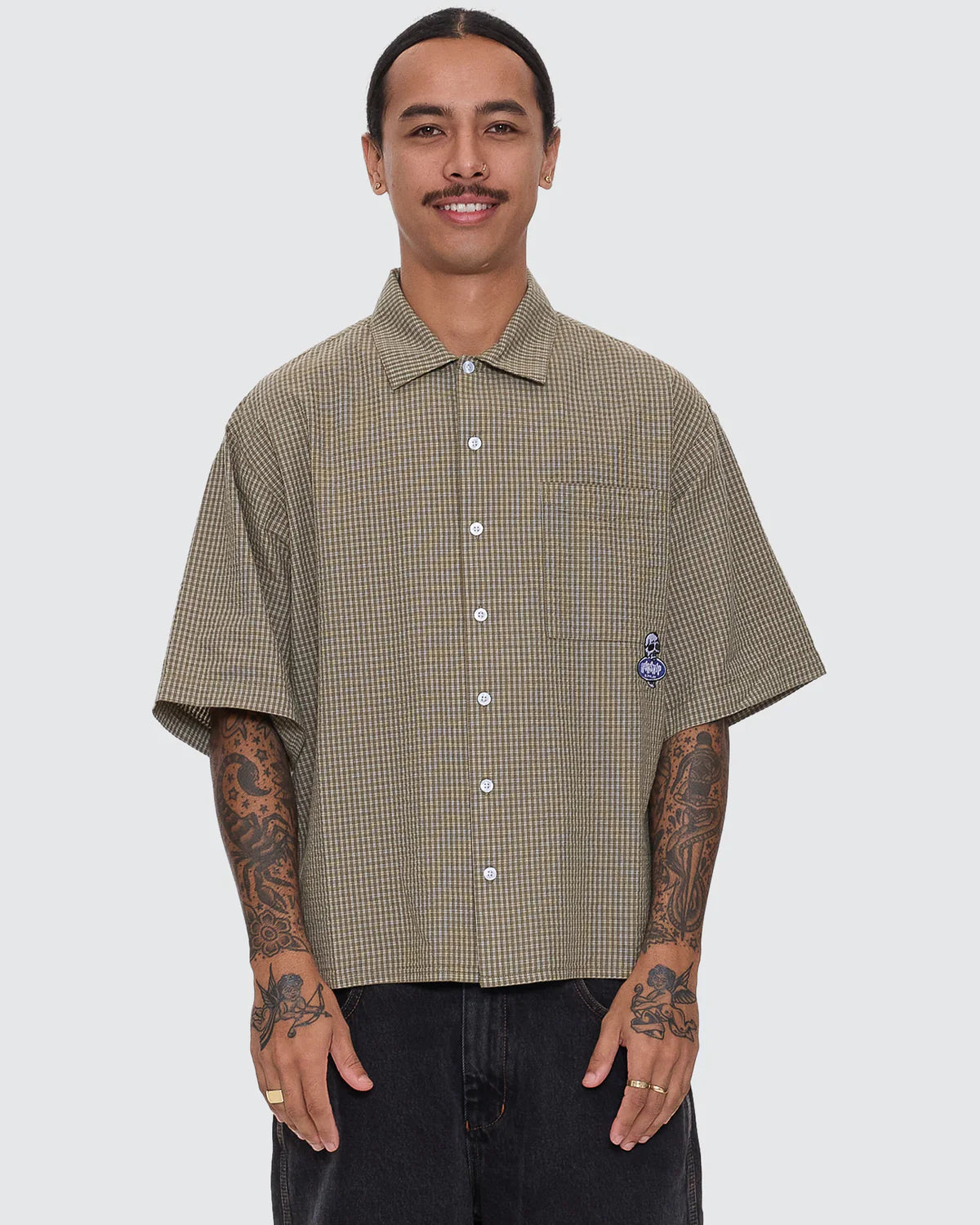 JAWS BOX FIT CROPPED SS SHIRT KELP