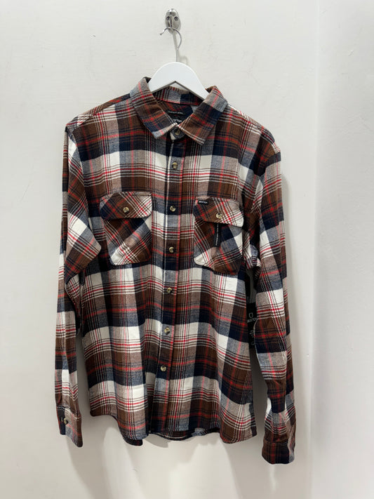 BOWERY LS FLANNEL - NAVY/SEPIA/OWH