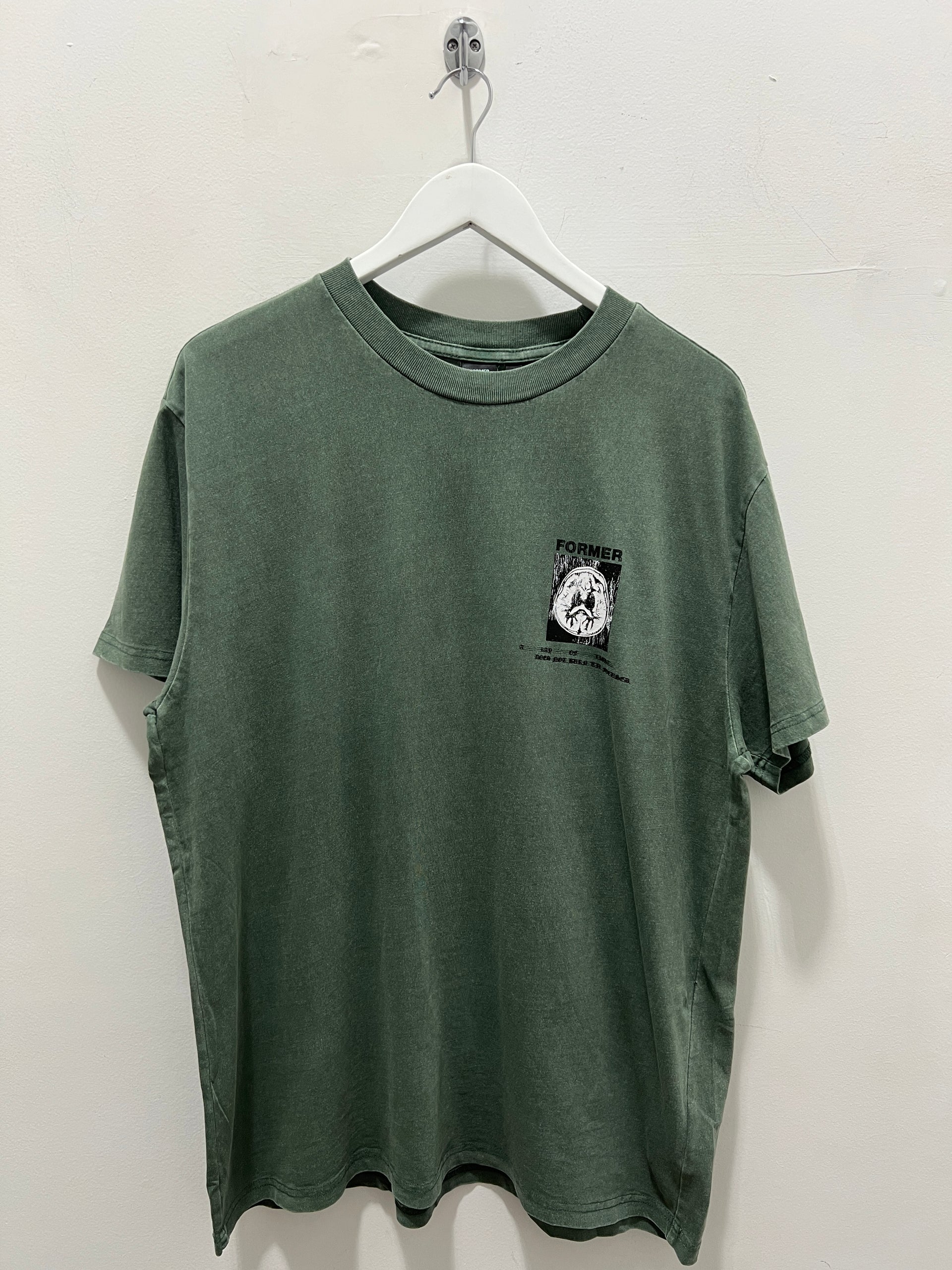 BRAINSCAN TEE WASHED GREEN