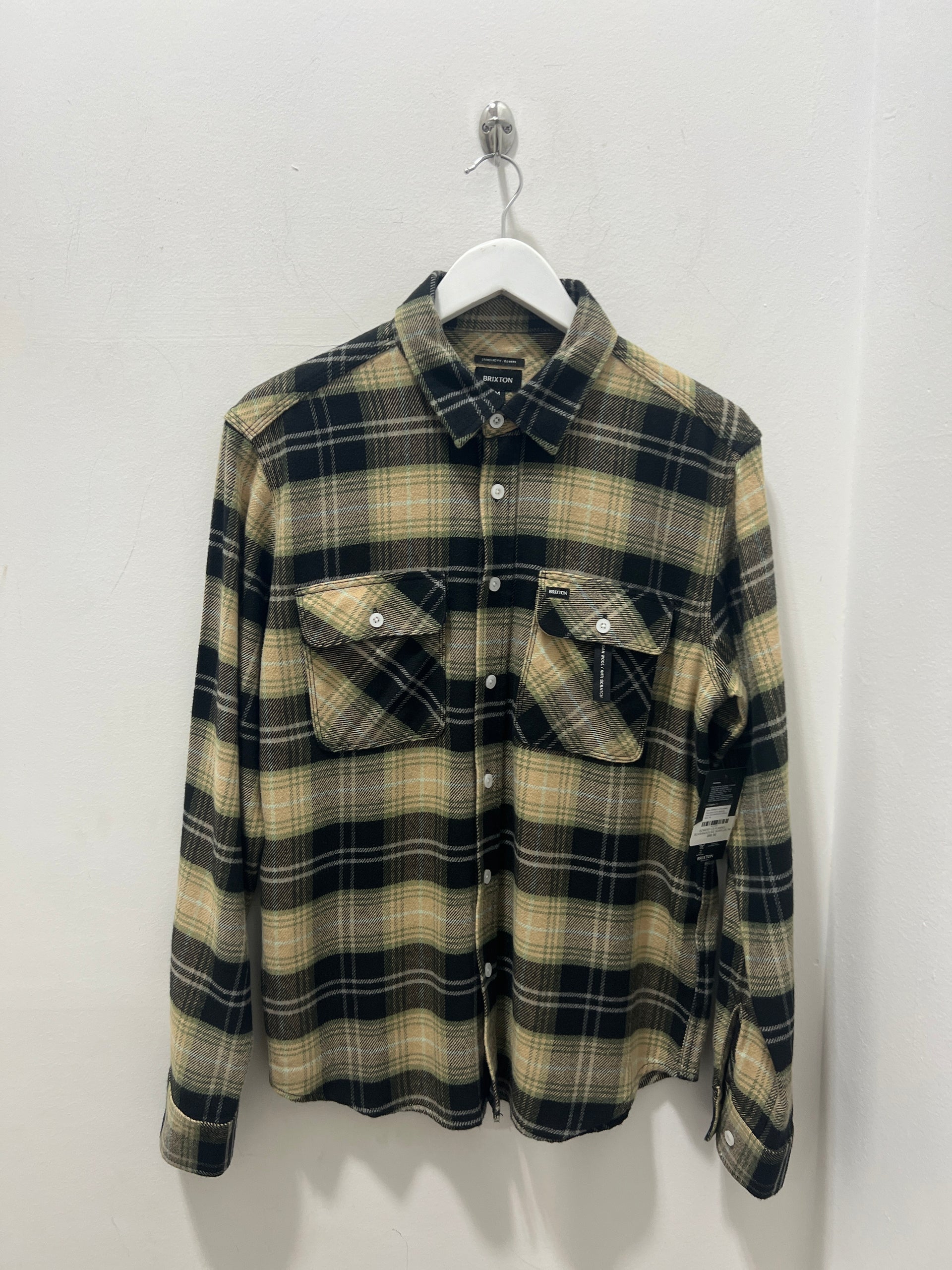 BOWERY LS FLANNEL  BLK/SAND/OLIVE SURPLUS