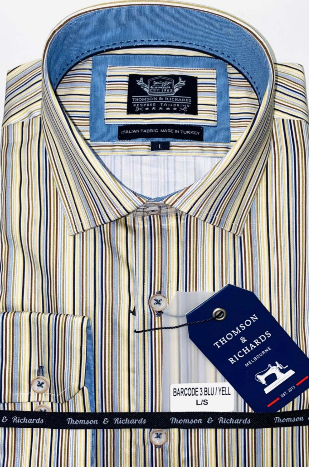 BARCODE SHIRT BLUE/YELLOW