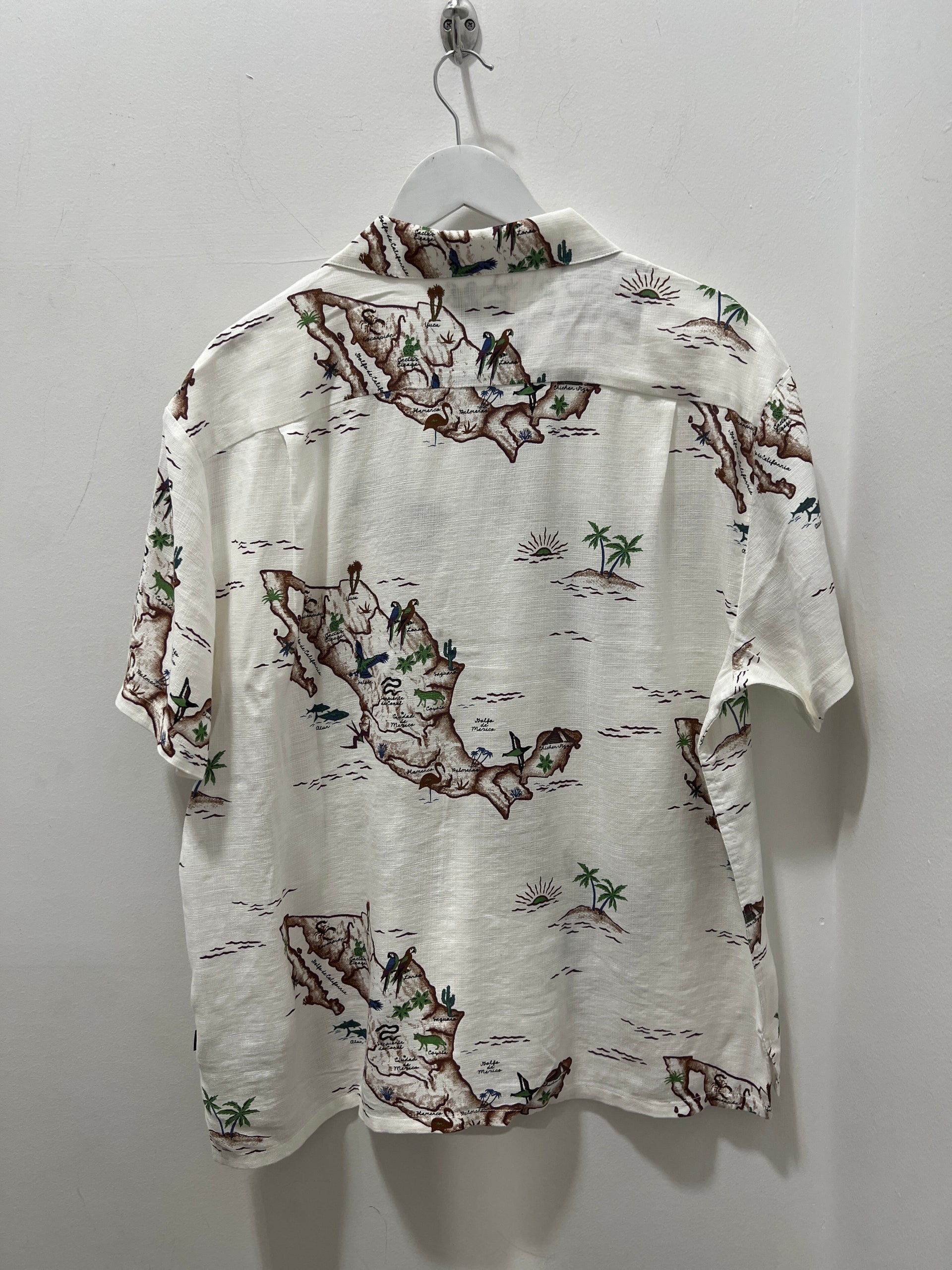 BUNKER SLUB S/S WOVEN SHIRT - OFF WHITE/MAP