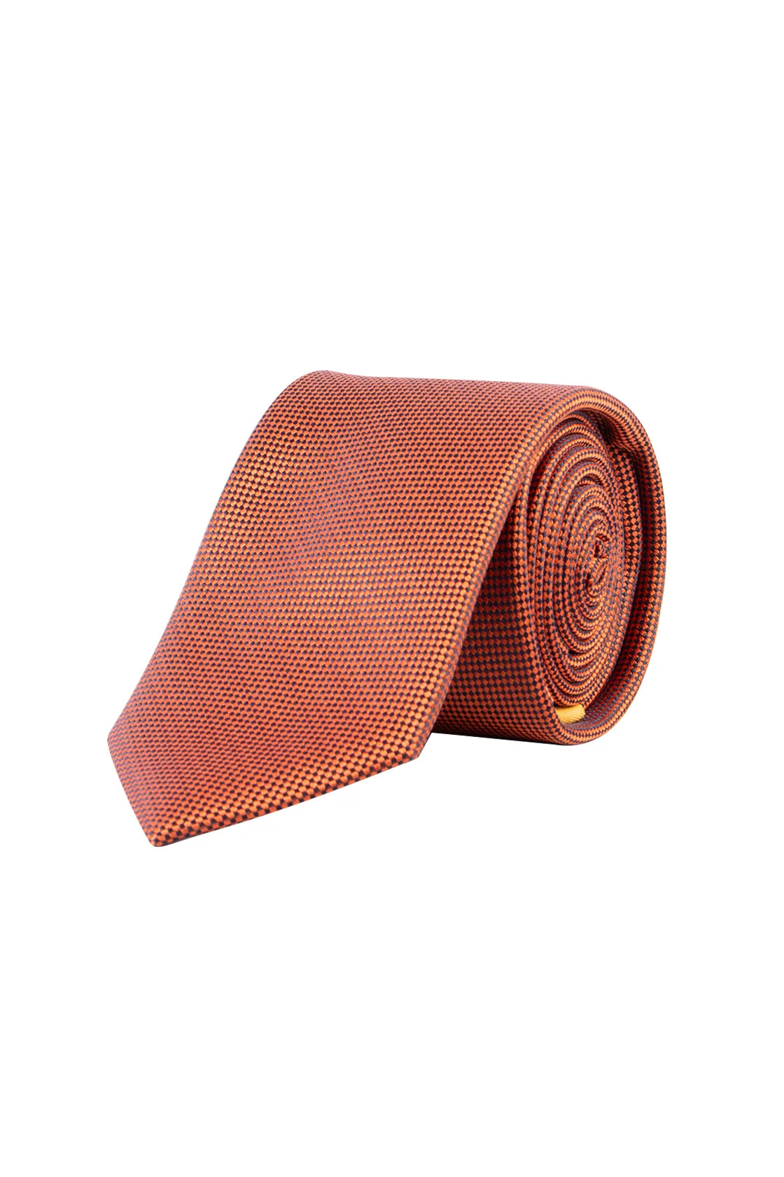 GOLD LABEL SELF PATTERNED TIE BURNT ORANGE