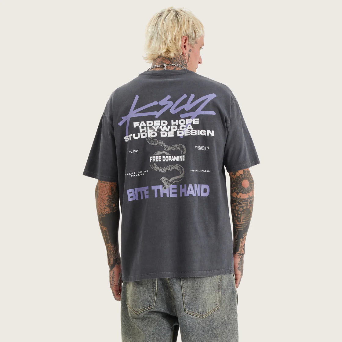 HAYSFORD BOX FIT TEE ASPHALT