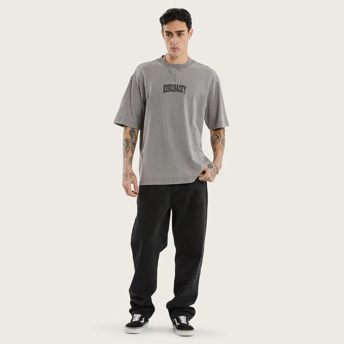 MISSING OVERSIZED TEE MINERAL CHARCOAL