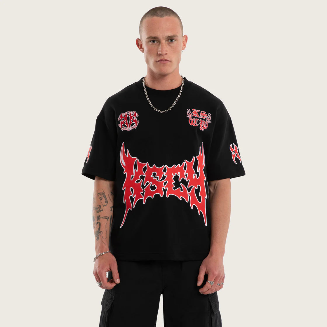 HUSTLER LOOPBACK STREET TEE BLACK