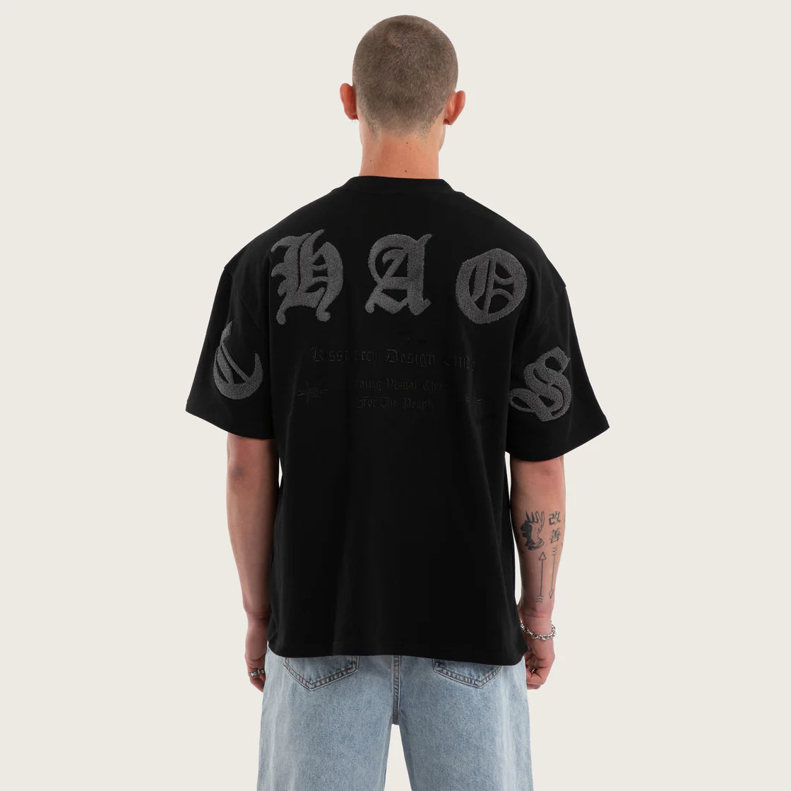 CROWNED LOOPBACK STREET TEE JET BLACK
