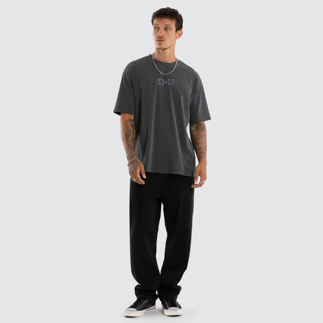 COLLAPSE BOX FIT TEE ASPHALT