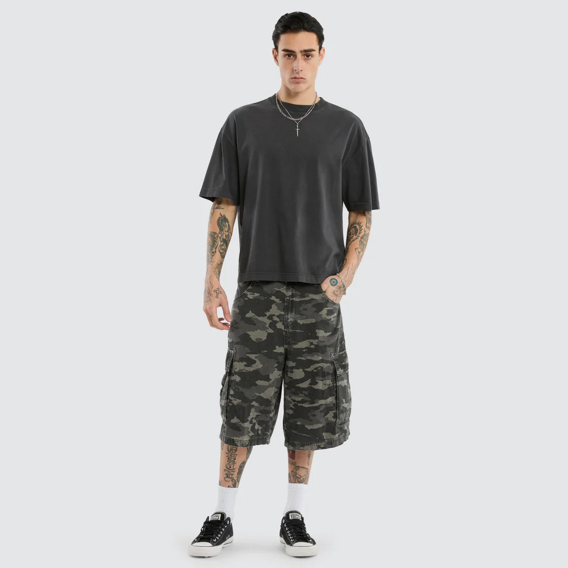 K7 SUPER BAGGY CARGO SHORTS CAMO