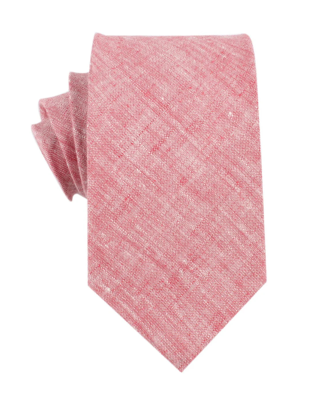 LIGHT RED CHAMBRAY LINEN NECKTIE
