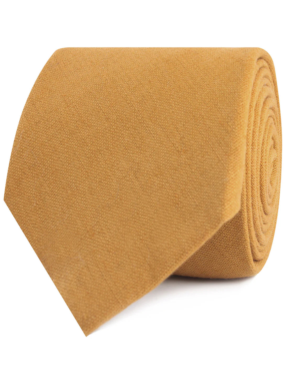 MUSTARD YELLOW SLUB LINEN TIE L400