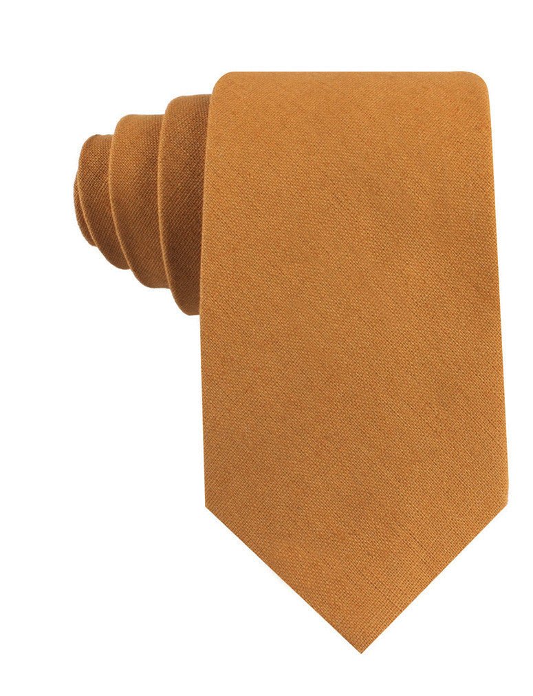 MUSTARD YELLOW SLUB LINEN TIE L400
