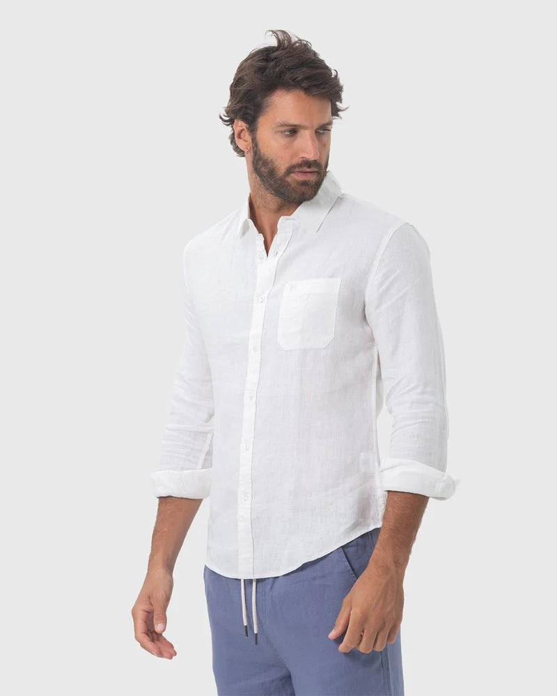 18CCC LINEN LS SHIRT WHITE