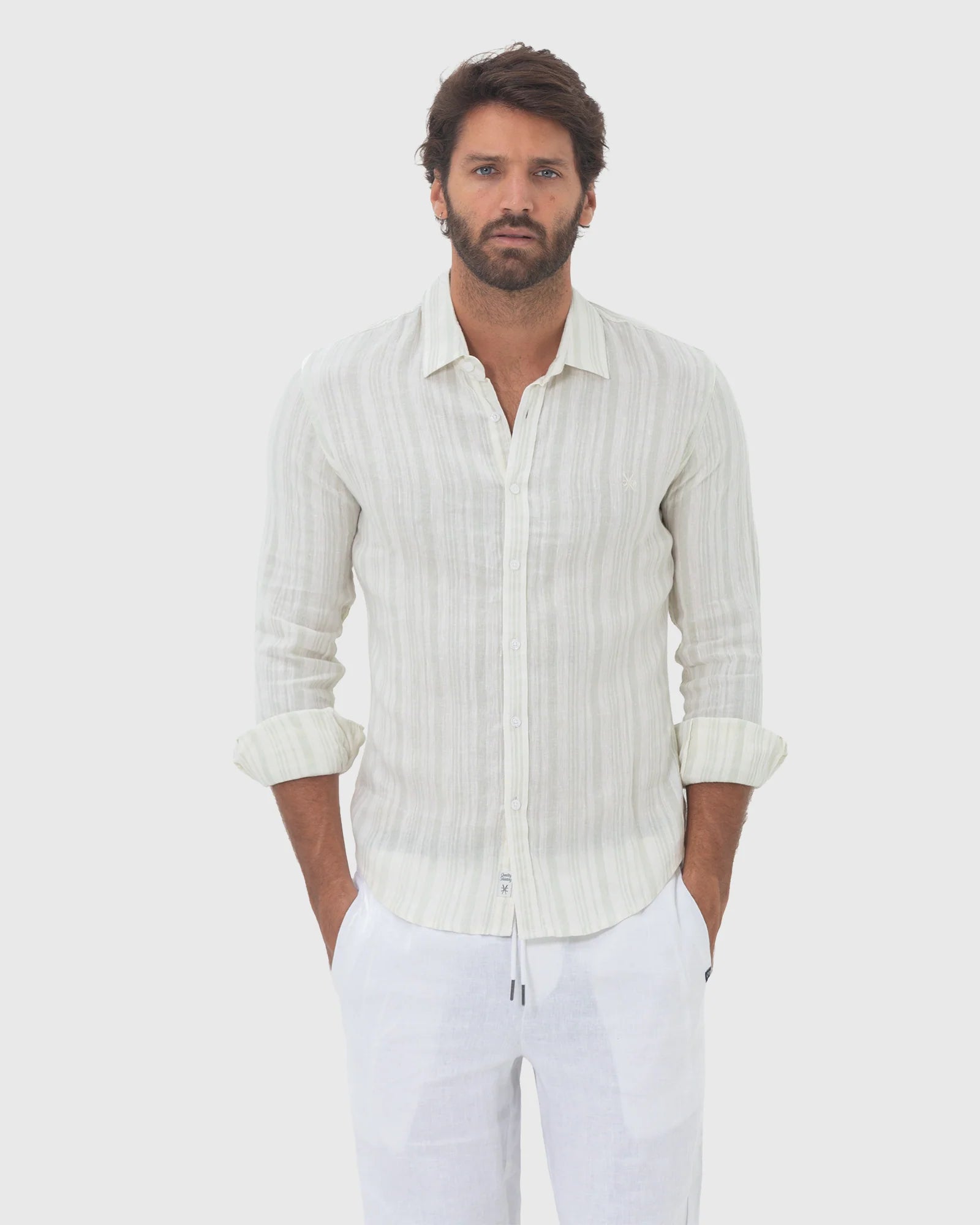 MIAMI LS SHIRT AQUA STRIPE