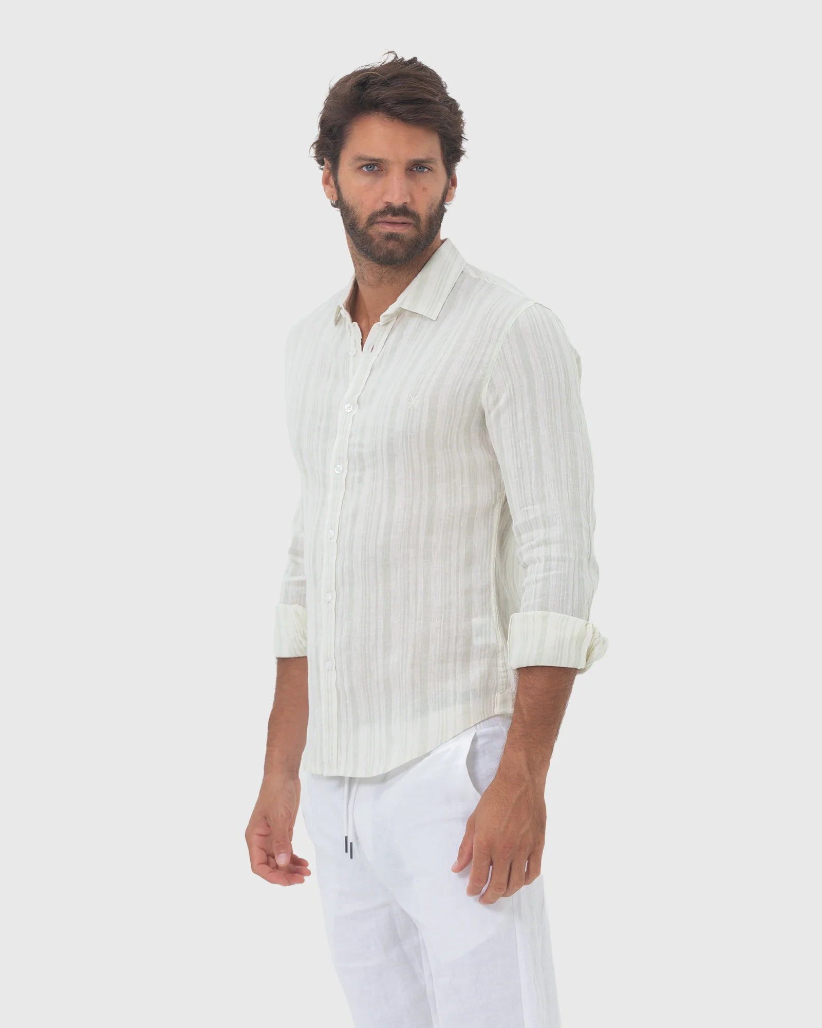 MIAMI LS SHIRT AQUA STRIPE