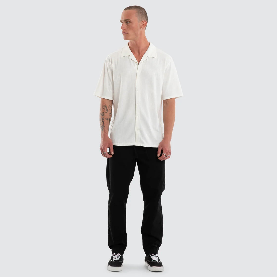 CASANOVA CROPPED RESORT SS SHIRT WHITE