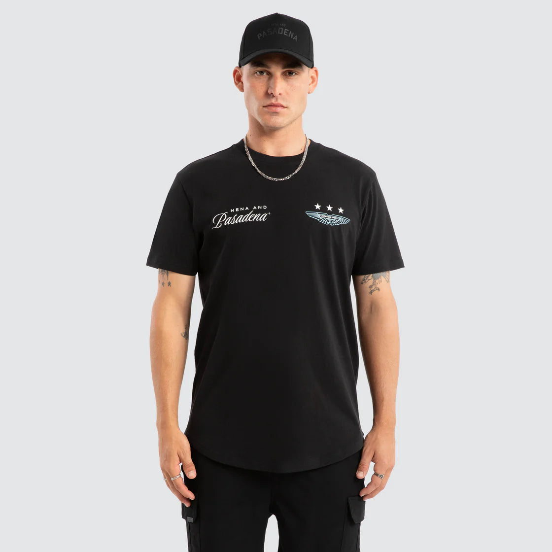 PLEDGE DUAL CURVED TEE BLACK