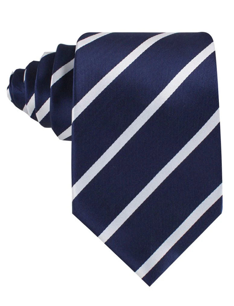 NAVY BLUE PENCIL STRIPE TIE M278