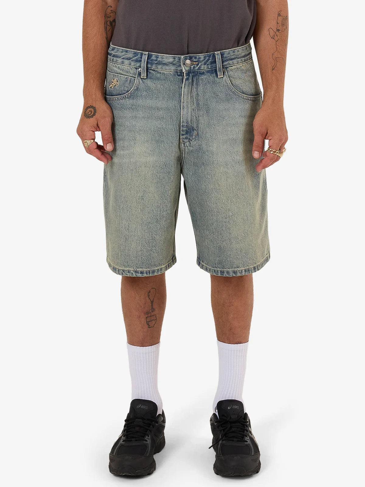 THROWS BIG DAWG JEAN SHORT GARAGE GRIME BLUE