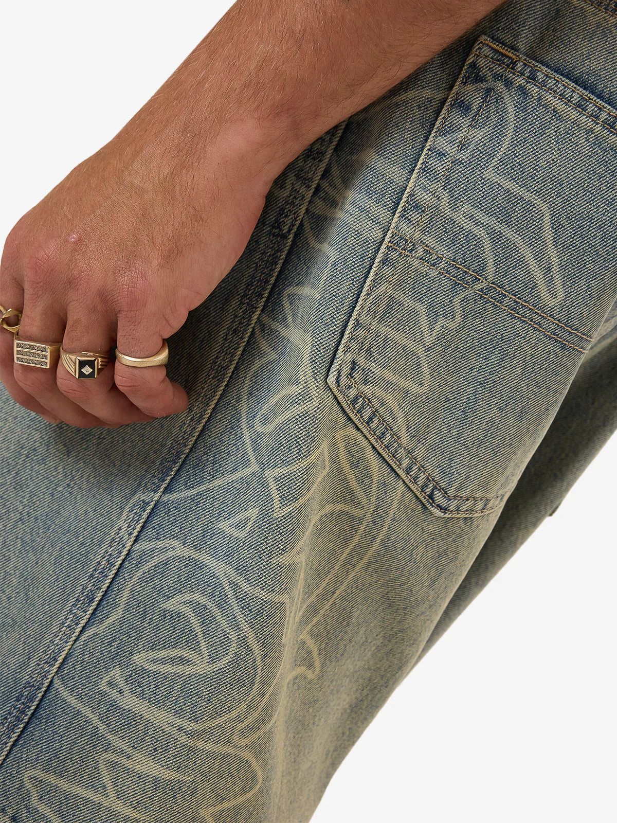 THROWS BIG DAWG JEAN SHORT GARAGE GRIME BLUE