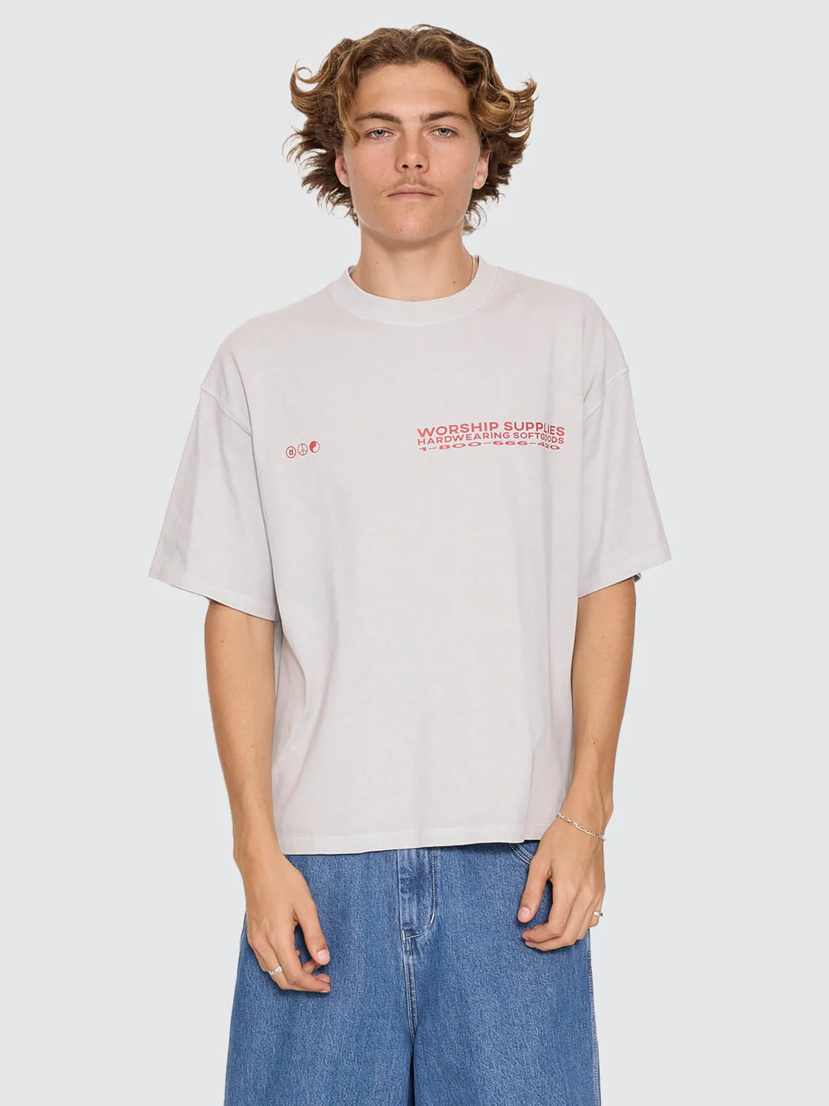 DATA POINT BOX CROP TEE VAPOUR GREY